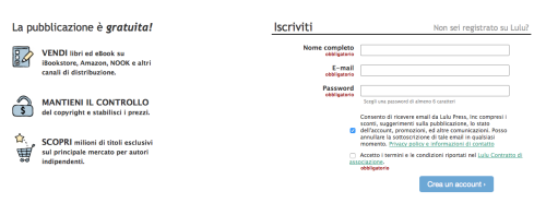 Schermata di login