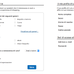 Schermata dell'account