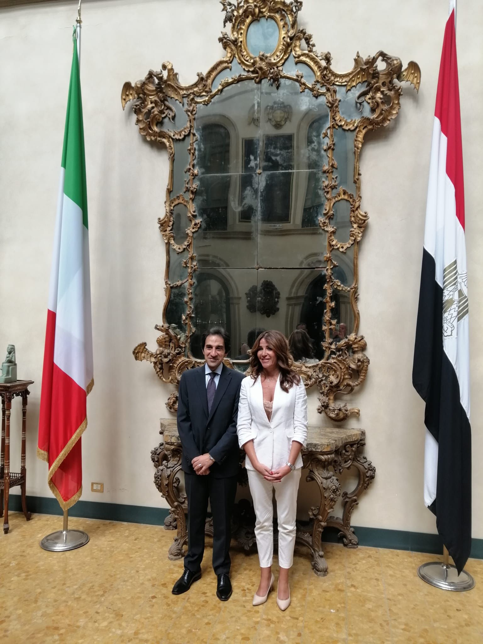 His Excellency the Egyptian Ambassador received President Lorenza Morello at Villa Ada